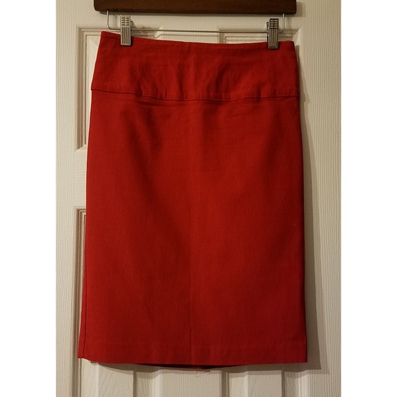 Red pencil mini skirt stretch, size M, Made in USA - Picture 1 of 5